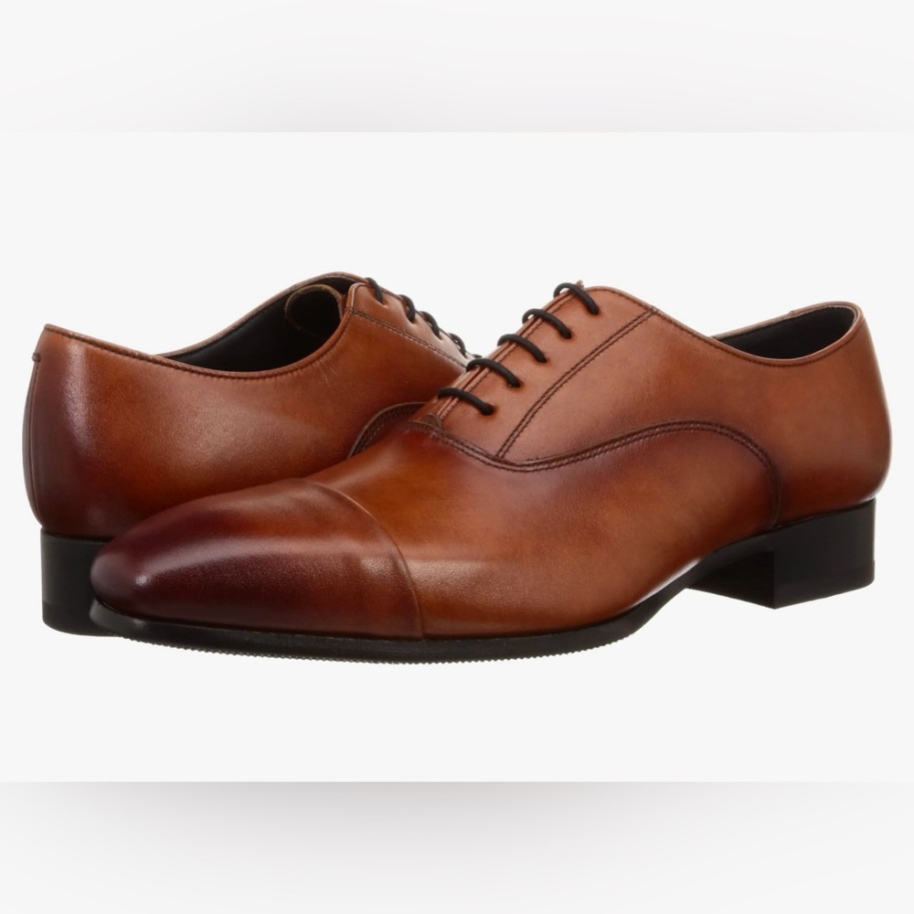 Florsheim RUCCI Cap Toe Oxford Shoes Genuine Leather Brown size 13 Memory Foam